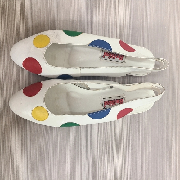 Ballini Vintage Multi-colored Polka Almond Toe sling backs - Picture 2 of 9